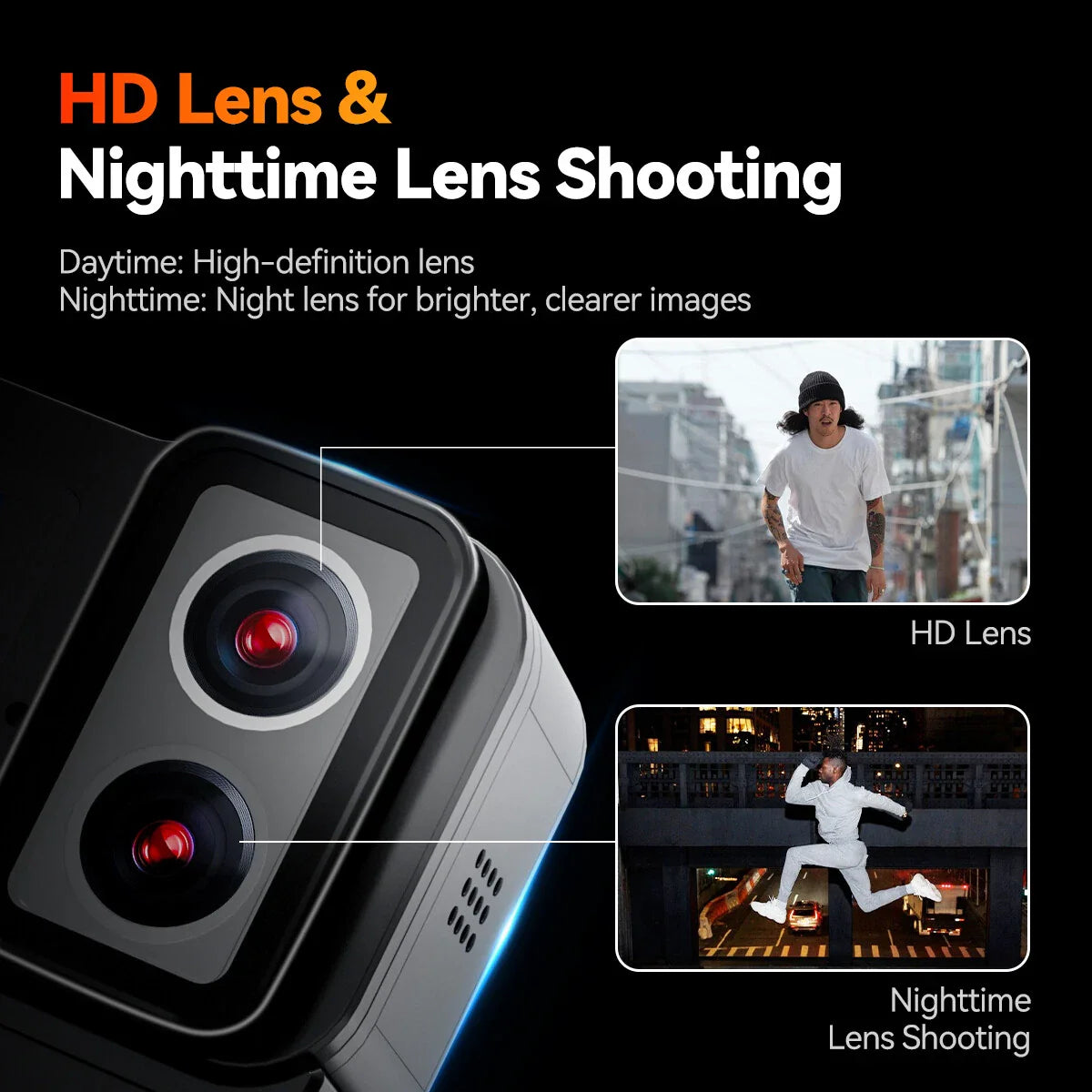 SVBONY SVGo Action Camera Dual Lens HD 4K 30fps IPX8 Waterproof with Camera Grip