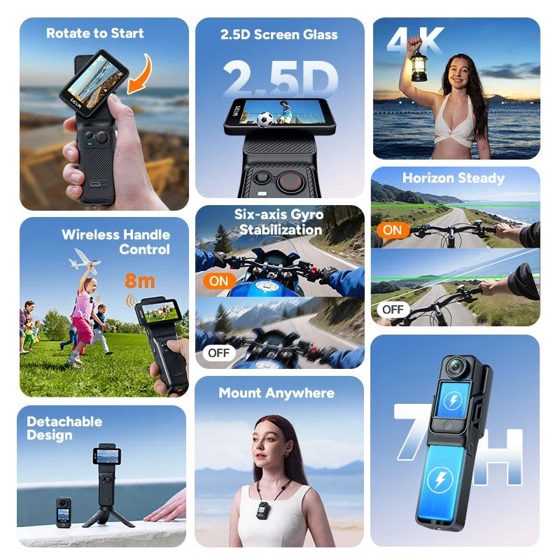 SJCAM C400 Handheld Action Camera 4K WiFi Touch Screen 6-Axis Stabilization