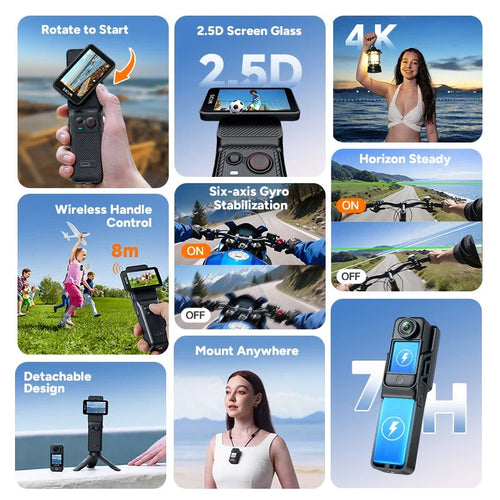 SJCAM C400 Handheld Action Camera 4K WiFi Touch Screen 6-Axis Stabilization